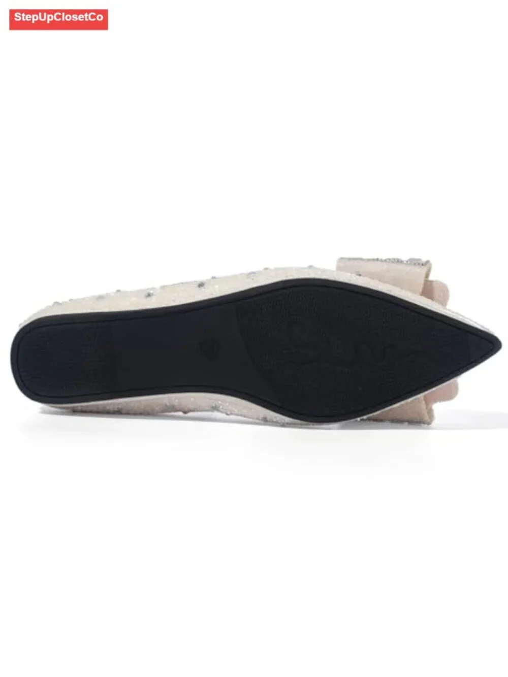 Women's Ballet Flats with Bow Rhinestone Sequin Pointed Toe Comfort Slip On
